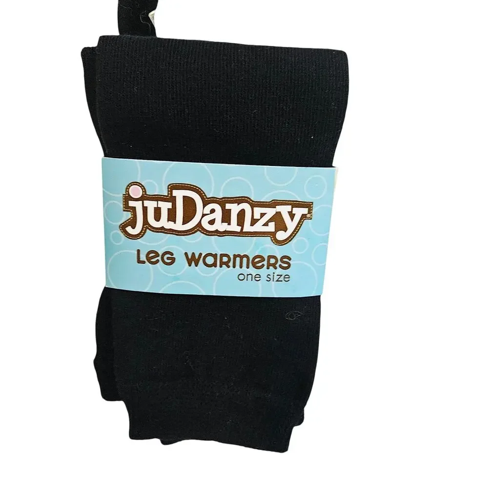 JuDanzy Girls Leg Warmers Solid Black Kids One Size Cutesy Cozy Lounge NEW